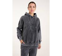 Blue Vanilla Rock & Roll Acid Wash Hoodie In Grey Grey