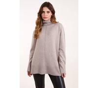 Blue Vanilla Roll Neck Jumper With Front Seam Detail In Brown Brown M/L