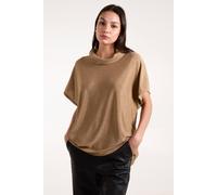 Blue Vanilla Roll Neck Oversized Metallic Top In Gold Gold