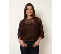 Blue Vanilla Round Neck Net Top - M-L - Brown
