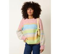 Blue Vanilla Women's Multi Round Neck Stripe Jumper | Size: Medium/Large Blue Vanilla Multicolor M/L