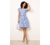 Blue Vanilla V Neck Godet Dress - UK 14 - Royal Blue
