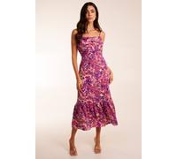 Blue Vanilla Women's Ruched Bust Midi Dress in Pink | Size: 14