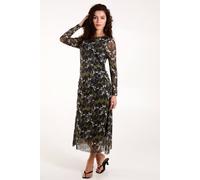 Blue Vanilla Women's Ruched Mesh Midi Dress in Green | Size: Small Blue Vanilla Green S