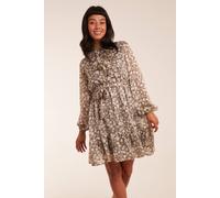 Blue Vanilla Ruffle Front Belted Dress Multi 10