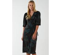 Blue Vanilla Ruffle Front Wrap Dress In Green Green