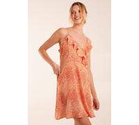 Blue Vanilla Ruffle Wrap Front Cami Mini Dress In Orange Orange 14