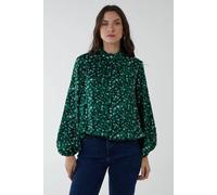 Blue Vanilla Women's Satin Blouson Top in Green | Size: Small Blue Vanilla Green S