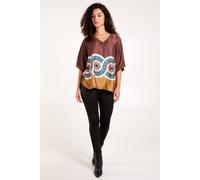 Blue Vanilla Women's Satin Viscose Back Print Top in Chocolate Blue Vanilla Chocolate One Size