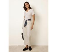 Blue Vanilla Women's Off-White Scarf Belt Trousers | Size: Medium Blue Vanilla Off-White M
