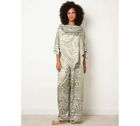 Blue Vanilla Scarf Print Trouser Set - One Size - Green