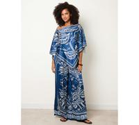 Blue Vanilla Scarf Print Trouser Set - One Size - Navy