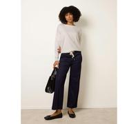 Blue Vanilla Women's Navy Seam Detail Wide Leg Pants | Size: Medium Blue Vanilla Navy M