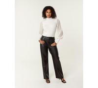 Blue Vanilla Women's Ivory Semi-Sheer Mesh Panel Long Sleeve Jumper | Size: Large Blue Vanilla Ivory L