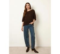 Blue Vanilla Women's Brown Sequin Feather Jumper Blue Vanilla Brown One Size