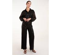 Blue Vanilla Sequin Trousers In Black Black