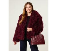 Blue Vanilla Shaggy Textured Fur Coat - L - Berry