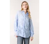 Blue Vanilla Women's Sheer Devore Shirt in Blue | Size: Large Blue Vanilla Blue L