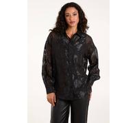 Blue Vanilla Women's Sheer Foil Shirt in Black | Size: Medium Blue Vanilla Black M