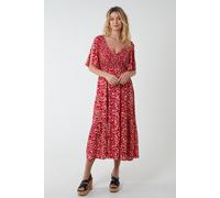Blue Vanilla Shirred Bust Midi Dress With Angel Sleeves Red 8