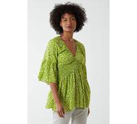 Blue Vanilla Shirred Bust Top In Lime Lime M
