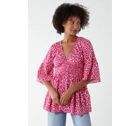 Blue Vanilla Shirred Bust Top In Pink Pink S