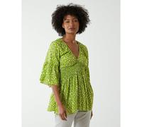 Blue Vanilla Shirred Bust Top In Lime Lime S