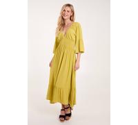 Blue Vanilla Shirred Empire Bust Dress In Lime Lime M