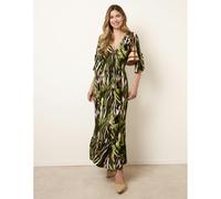 Blue Vanilla Shirred Empire Bust Dress - L - Green