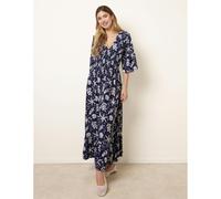 Blue Vanilla Shirred Empire Bust Dress - S - Navy