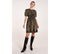 Blue Vanilla Shirred Front Mini Dress In Black Black M