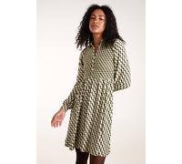 Blue Vanilla Shirred Mini Shirt Dress In Green Green
