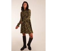 Shirred Trapeze Mini Dress Blue Vanilla Green S
