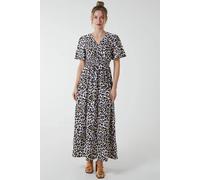 Blue Vanilla Shirred Waist Butterfly Sleeve Dress In Ivory Ivory S