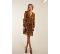 Blue Vanilla Shirred Waist Dress In Brown Brown 10