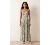 Blue Vanilla Women's Pale Green Crinkle Shirred Strappy Jumpsuit | Size: Medium/Large Blue Vanilla Pale Green M/L