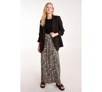 Blue Vanilla Shirred Waistband Wide Leg Trouser In Black Black S