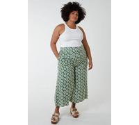 Blue Vanilla Women's Shirred Wide Leg Trouser in Khaki | Size: 22/24