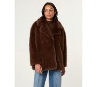 Blue Vanilla Short Faux Fur Coat - UK 10-12 - Brown