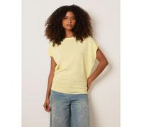 Blue Vanilla Short Sleeve Texture Knit Top - S-M - Light Yellow