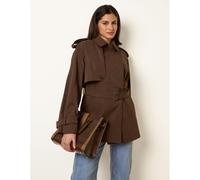 Blue Vanilla Short Trench Coat - M - Brown