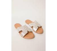 Blue Vanilla Silver Cross Front Embellished Sandals Silver 4