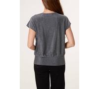 Blue Vanilla Women's Silver Lurex Cowl Neck Draped Top | Size: Medium/Large Blue Vanilla Silver M/L