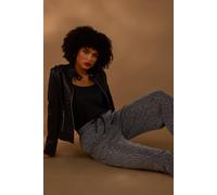 Blue Vanilla Rhinestone Detailed Trousers - L-XL - Silver