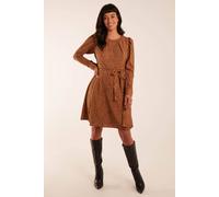 Blue Vanilla Skater Round Neck Mini Dress In Camel Camel