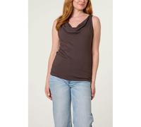 Blue Vanilla Women's Brown Sleeveless Cowl Neck Viscose Jersey Top Blue Vanilla Brown One Size