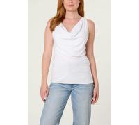 Blue Vanilla Women's White Sleeveless Cowl Neck Viscose Jersey Top Blue Vanilla White One Size
