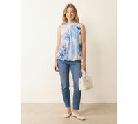 Blue Vanilla Sleeveless High Neck Puffball Blouse - S-M - Blue