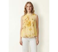 Blue Vanilla Sleeveless High Neck Puffball Blouse - S-M - Light Yellow