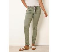 Blue Vanilla Slim Leg Stretch Denim Scarf Trousers - M - Light Khaki